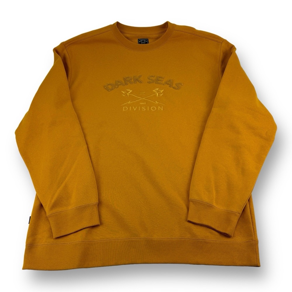 Dark Seas Division NWOT Men's Heavyweight Crewneck Logo Sweatshirt 2XL Gold‎